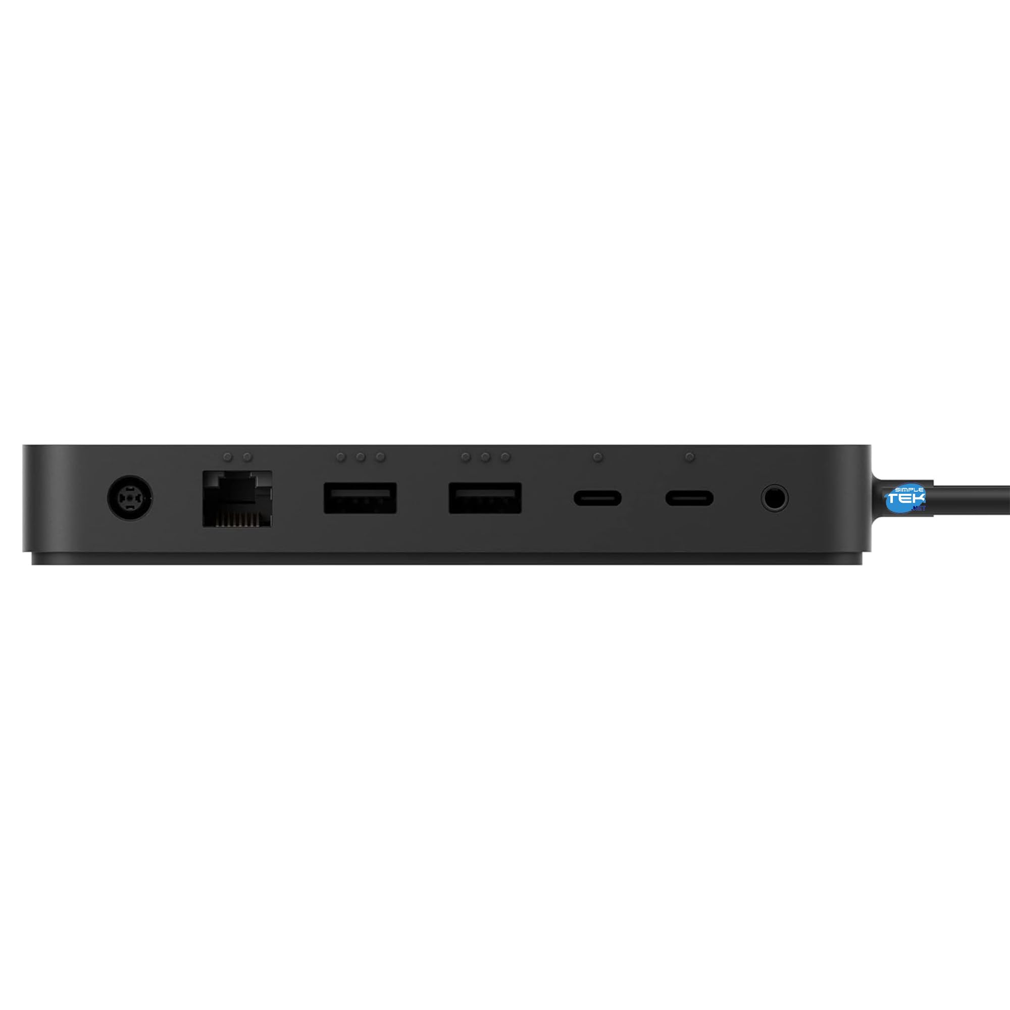 SIMPLETEK - Docking station Thunderbolt 165W con alimentatore incluso – 3x USB-C, 3x USB-A, RJ-45, Jack Audio, compatibile con Microsoft Surface Pro