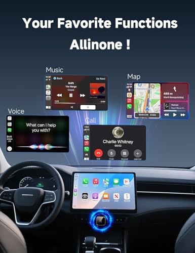 Image of Aimoon 2026 Upgraded Wireless CarPlay Adapter for iPhone＆Android, Car Play Mini Wired to Wireless Adapter for CarPlay ＆Android Auto Plug and Play Stable Connection & No Latency for iPhone iOS 10+