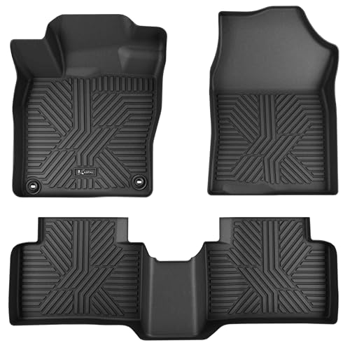 KARPAL Floor Mats for Honda Civic 2016-2021 Coupe/Sedan/Type R/Insight 2017-2021 Honda Civic Hatchback All Weather Protection TPE Floor Liners Accessories Car Mats Front & 2nd Row