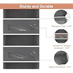 2 Packs 5-Tier Over the Door Storage Organizer with 10 Side Mesh Pockets, 48 lbs Load Capacity, 3 Hooks Design, Hanging Organizer with Clear Windows for Bathroom, Bedroom, Nursery, Kitchen-Grey - Image 3