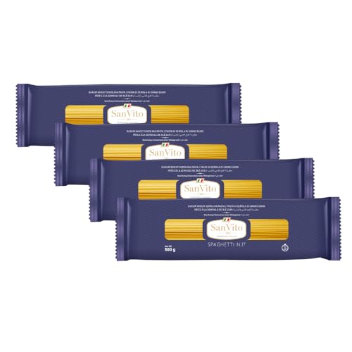 San Vito Spaghetti Pasta 500g (Pack of 4) |Premium Durum Wheat Semolina | Authentic Italian Long Cut | Bronze Cut for Sauce Retention | Al Dente Perfection
