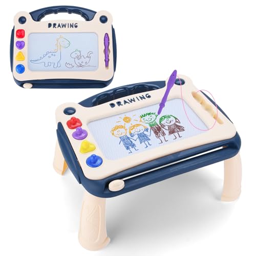 BBWELL Ardoise Magique,Tablette Dessin Enfant,avec Pied Pliant et Poignée de Transport,Tableau à Dessin pour Enfants dès 3 Ans,nclut des Tampons,pour...