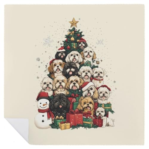 Servilletas de Navidad de Shih Tzu para decorar tu mesa navideña y comedor 7