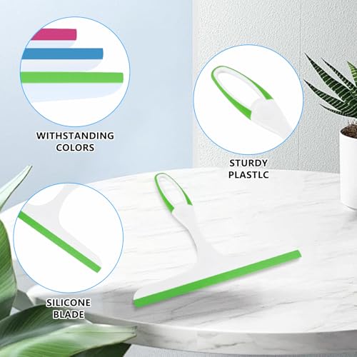 Image of Squeegee for Glass Doors, Bathroom Squeegee for Cleaner, Window Cleaning Squeegee Door,Small for Shower Glass- 6pcs Plastics