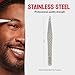 Revlon Slanted Tip Tweezers for Men, Ultra-Sharp for Precision Eyebrow Shaping and Facial Hair Removal, Stocking Stuffer for Him, Non-Slip Grip, 1 count