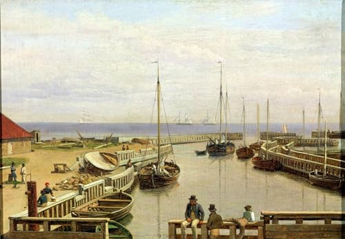 Carteles il porto di Dragor para decoración pared de salones nórdicos y despachos