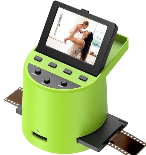 Digital Film Scanner, Escáner de Películas Negativos y Diapositivas a JPEG (35 mm, 126, 110, Super 8 y 8 mm), Pantalla LCD inclinable de 3,5', Se Conecta a Dispositivos móviles vía WiFi