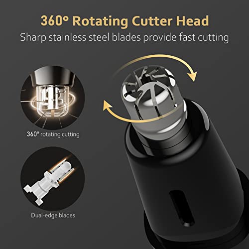 Ear Nose Hair Trimmer For Men, Rechargeable Eyebrow Facial Hair Trimmer, Painless Waterproof Nose Clipper 2023 Professional Dual Blades Face Shaver (Black) #TOP2