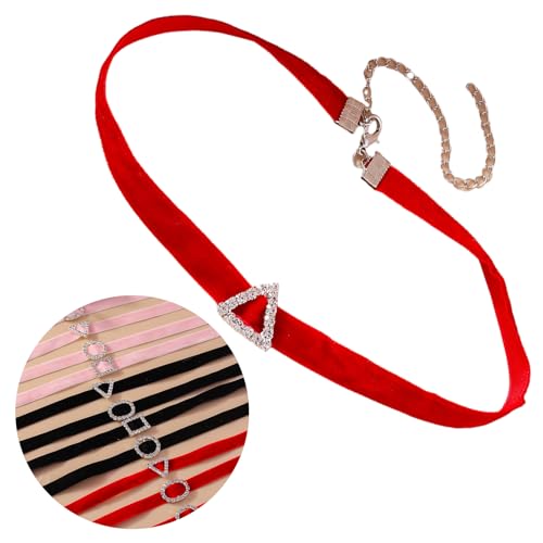 Ras du cou en cristal et velours : collier géométrique chic et réglable