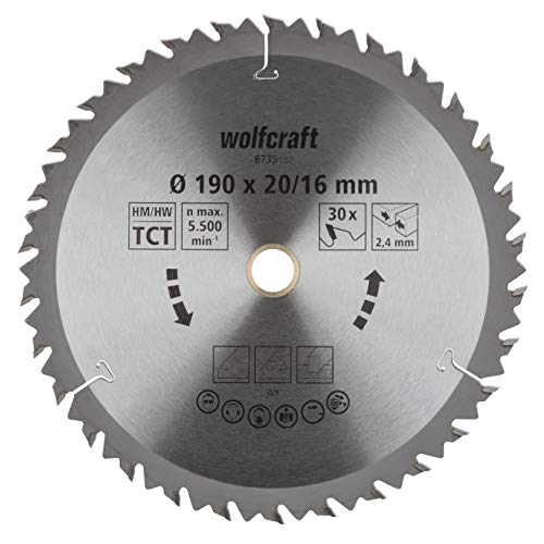 wolfcraft 6735000 Disco de Sierra Circular HM, 30 dient, Serie marrón Pack 1