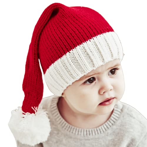 Family Matching Christmas Hat Winter Warmer Knit Cap Xmas Parent-Child Pom Beanie Hat Santaa Crochet Hats Red
