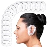 200 Pcs Ear Covers for Shower – Disposable Ear Covers for Hair Dye – Waterproof, Lightweight, Durable Plastic | Comfortable to Wear, Easy to Stretch, Suitable for Adults at Home, Spa, Travel, Hotel