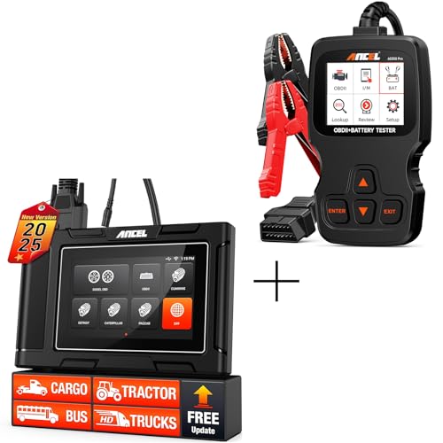Image of ANCEL HD3400 Pro Heavy Duty Truck Scanner with ANCEL AD310 Pro 2-in-1 OBD2 Scanner & 12V Battery Tester, Bluetooth Diagnostic Tool