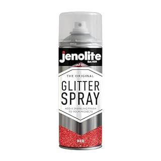 JENOLITE Glitter Spray Paint | RED | 400ml | Multi Surface Glitter Spray Paint | Ideal for Artistic Projects : Perfect for Picture Frames, Mirrors, Ornaments & Crafting