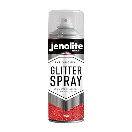 JENOLITE Peinture à paillettes en aérosol | ROUGE | Peinture pailletée | Multisurface | Parfait pour l'artisanat et les loisirs | 400ml
