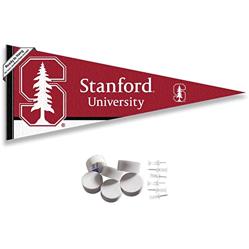 College Flags & Banners Co. Stanford Cardinal Pennant Flag and Wall Tack Mount Pads