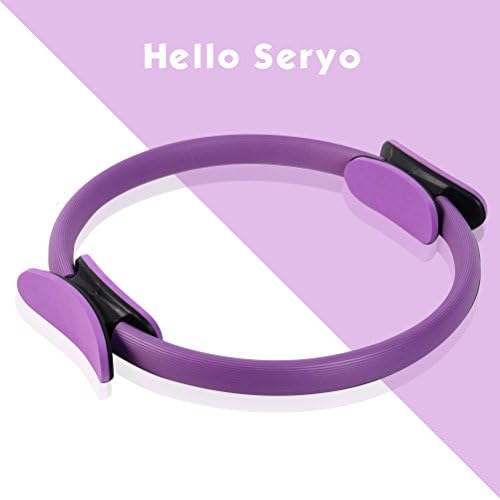 Pilates Ring - Exercise Yoga Magic Circle Premium Flexibility Power Resistance Professional Toning Dual Grip Fitness for Full Body Building by Seryo Purple