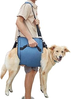 Dog Carry Sling, Emergency Backpack Pet Legs Support & Rehabilitation Dog Lift Harness for Nail Trimming, Dog Carrier for Senior Dogs Joint Injuries, Arthritis, Up and Down Stairs (XL, Blue)
