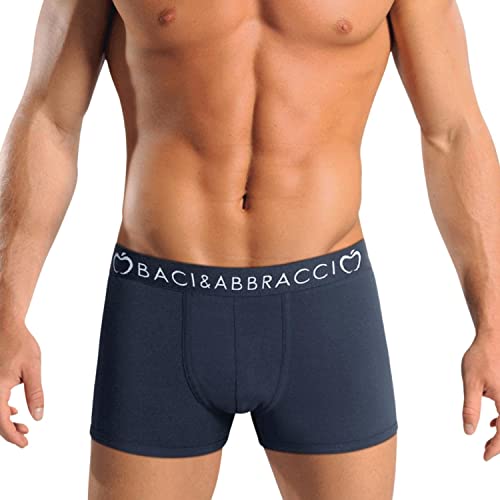 Baci & Abbracci Set 6 Boxer Uomo Cotone Elasticizzato Mutande Uomo Cotone (M, BAO1102)