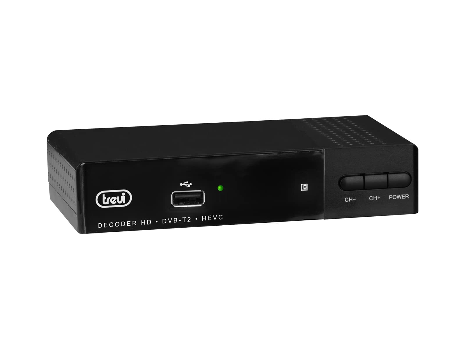 Trevi HE 3377 T2 Decodificador Digital Terrestre DVBT-T2 HD HEVC Codec H.265 10 bit, USB, HDMI, Toma SCART, Negro