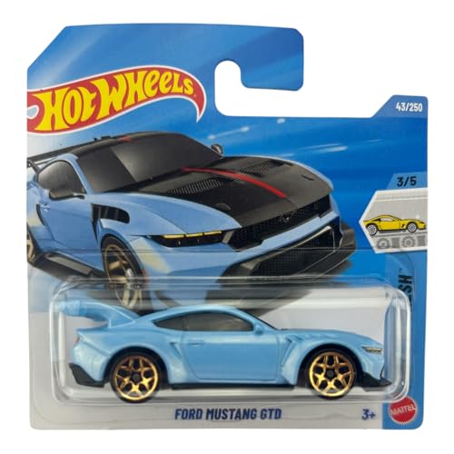 Image of Hot Wheels - Ford Mustang GTD - Factory Fresh 3 /5 - JJJ14 - Short Card - Light Blue Metallic - Mattel 2026 (43 /250) - Officially Licensed Ford Model - 1:64