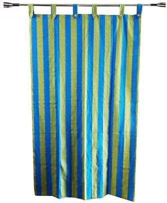 nissi Cotton Curtains || (Blue & Green, Window)