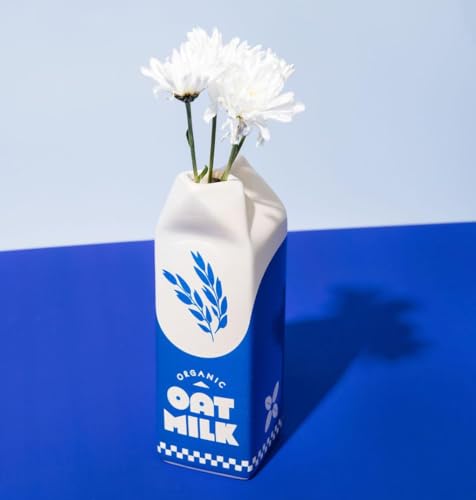 ban.do Vintage Inspired Rise and Shine Decorative Ceramic Vase, Unique Home/Kitchen/Office Accent, Oat Milk - Image 4