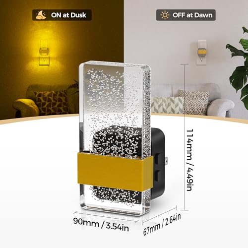 Image of DORESshop LED Night Lights Plug into Wall, 3 Level Dimmable Night Light | Rotatable Bubble Decorative Nightlight, Dusk to Dawn Sensor, Wall Sconce-Style Design Nightlights for Bathroom, Hallway, RGB