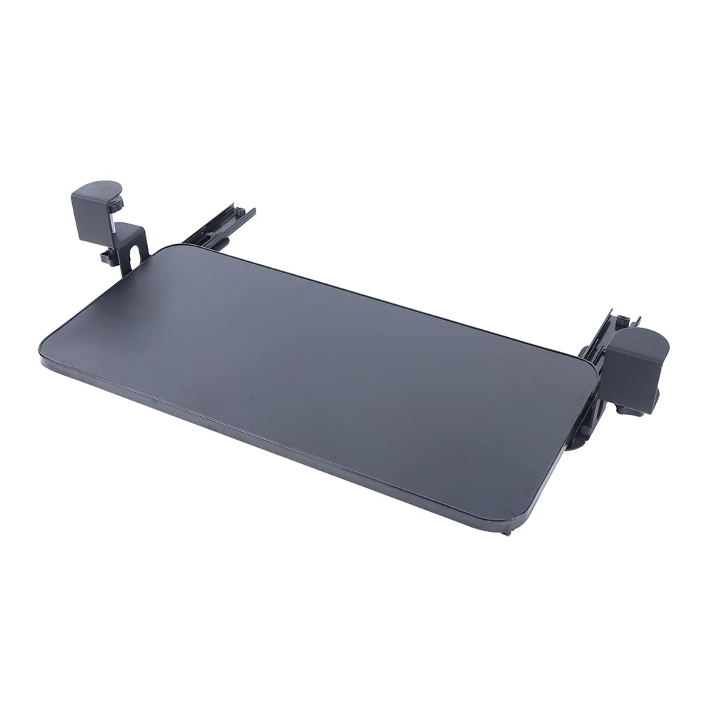 Tastaturablage Tastaturauszug Untertischmontage Tastaturplattform Schreibtischschublade mit C-Halterungen, Schiebbarer Tastaturständer für Tastatur, Schwarz, 52 x 25 cm