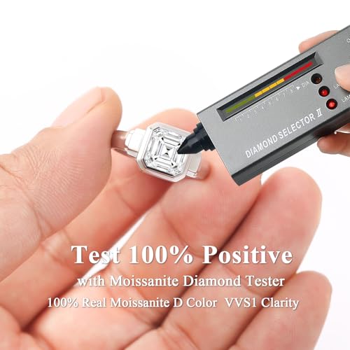 2.5CT Moissanite Solitaire Engagement Ring for Women Men,Asscher Cut Unisex Wedding Ring 925 Sterling Silver with 18K White Gold Plated, Bezel Set Simulated Diamond Anniversary Promise Ring2