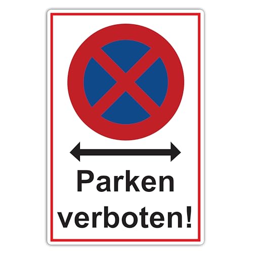STROBO XXL Absolutes Halteverbot Parken verboten! Hinweisschild | Stabile 5mm Hartschaumplatte als 40x30cm Schild mit UV-Schutz für den Außenbereich