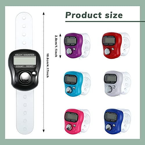 Toodoo Finger Tally Counter 5 Digit Display Counter Clicker Resettable Lap Counter Handheld Number Click Counter Electronic Finger Counter Hand Tally Counter With Ring For Golf 8 Colors (64 Pieces) #TOP1