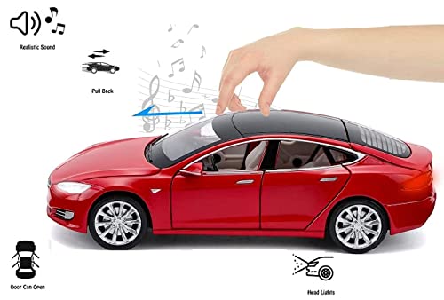 Image of Alloy Car Model Diecasts Metal Toy with Sound /Light /Pull-Back Off-Road Vehicles Car Model Collection Kids Toys Gift Multicolor Pack of 1 (1: 32 Model S)