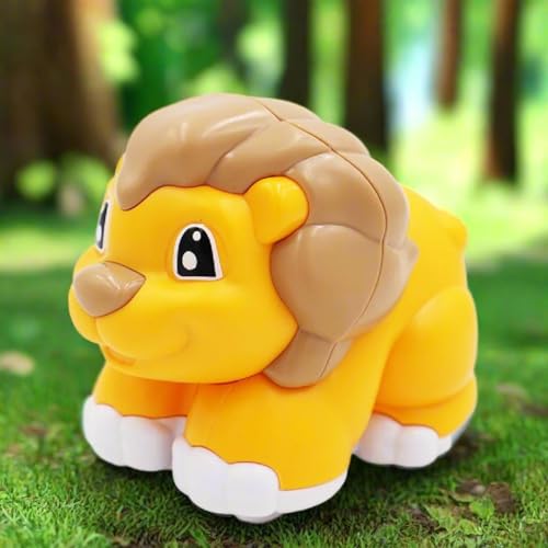 Image of ToyBharat Cute Lion Friction Powered | Gift Toy | Made in India | 1-6 Year | Realistic Design | Indoor Outdoor Play | Safe and Non-Toxic | Gift for Kids | Multicolour