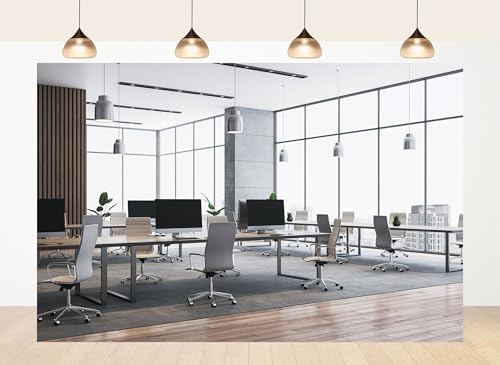 LidyMini 5x3ft Fabric Modern Open Office Backdrop Floor-to-Ceiling Windows for