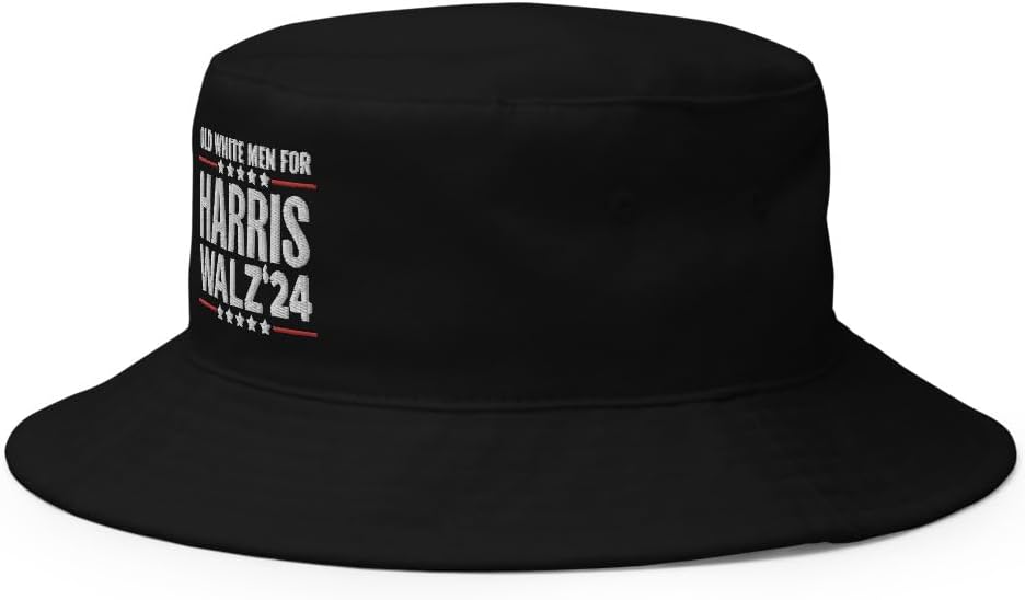 Hogue WS LLC Old White Men for Hariz Walz 2024 Hat (Embroidered Bucket Cap)
