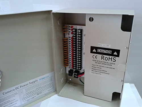 CCTV Power Supply Box Distribution Unit 18 Ports Output PTC Fuse 12V DC 20Amp