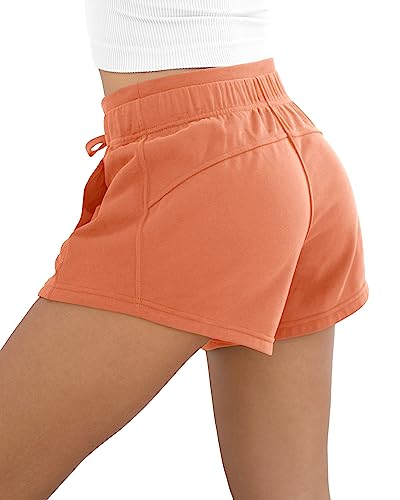 Image of ODODOS Women's Sweat Shorts with Pockets Cotton French Terry Drawstring Summer Workout Casual Lounge Shorts