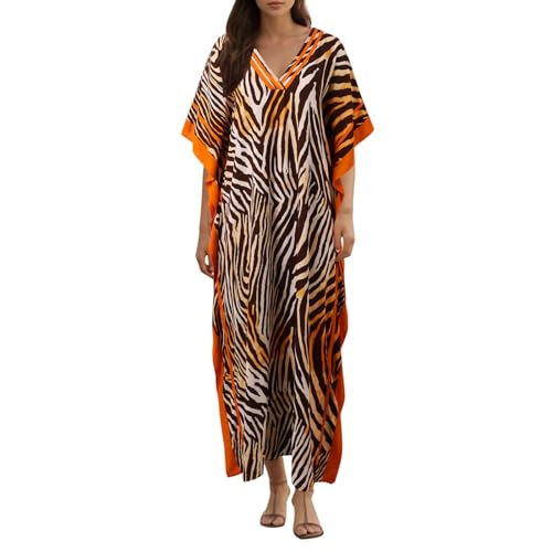Robe de plage grande taille avec col imprimé chic pour femme