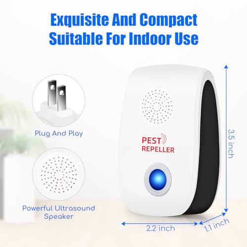8 Pack Upgraded Ultrasonic Pest Control Repeller Plug in Indoor Pest Control for Rodents,Mice,Roaches,Spiders,Ants,Mosquitoes,Bugs & Insects -Electronic Sonic Repellent for Home, Kitchen, Office - Thumbnail 6