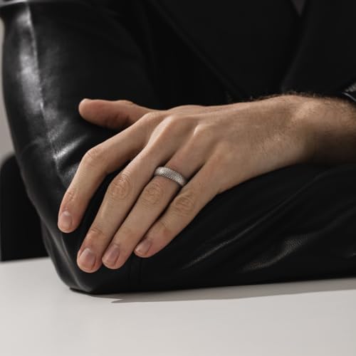 Snake Skin Unusual Mens Wedding Band Ring in Oxidized Silver, Vintage 925 Sterling Silver Rings For Men, Unique Mens Jewelry For Husband, Boyfriend Gifts For Him - Comfort Fit - Gothic2