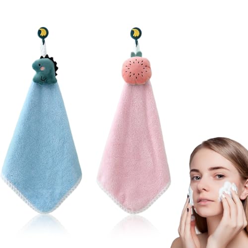 Toalla de Mano de Niños 5 Piezas - Súper Absorbente Microfibra Animal Lindo - Forro Polar de Coral Toalla Facial Animados...