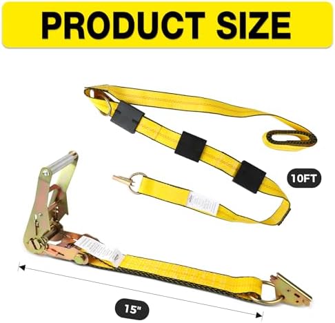 Car Hauler E Track Tie Down Straps 2"x10 Ft – 10000 Lbs view 8