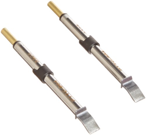 Metcal PTTC-804 PTTC Series Tweezer Cartridge for Ceramic and High Thermal Demand Applications, Blade Bent 22 Degree, 0.7mm Tip Thickness, 6.35mm Tip Size, 12.7mm Tip Length