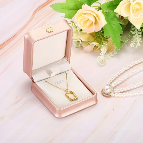 Boîte de pendentif de collier vintage gris en velours de qualité - 6