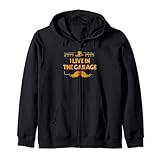 I Live in the Garage Dad Mechanic Daddy 車修理 便利屋 ジップパーカー