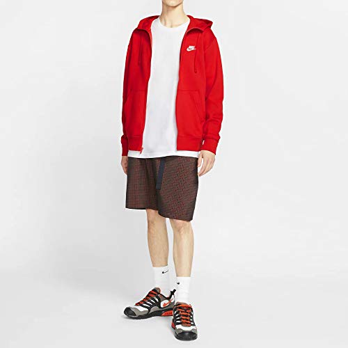 Nike Men's Sportswear Club Fleece Full Zip Hoodie, Fleece Zip-Up Hoodie Men, University Red/University Red, XL-T4
