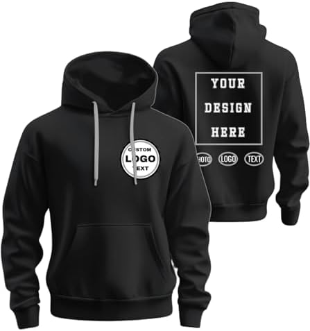 Custom Hoodie Adult Add photo/Text/Logo,Design on Front & Back Pe...