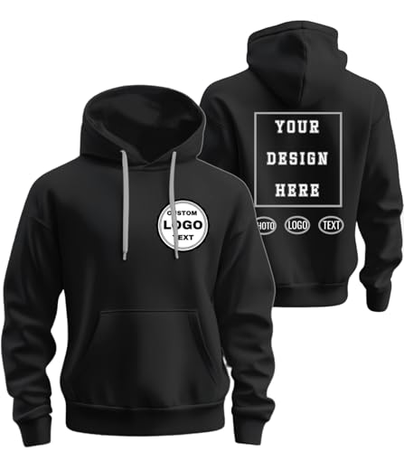 Custom Hoodie Adult Add photo/Text/Logo,Design on Front & Back Pe...