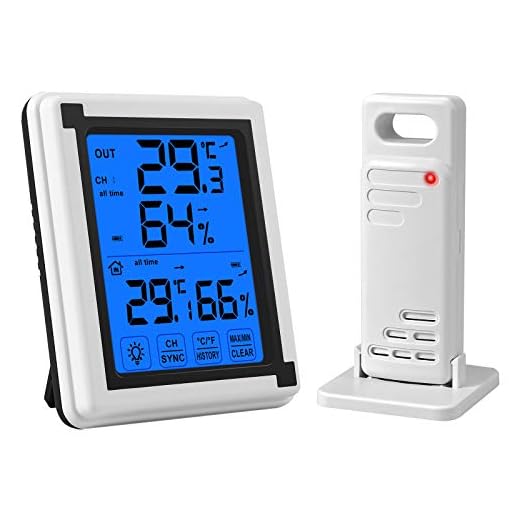 CAMWAY Digital trådlös hygrometer inomhus utomhus termometer med fjärrsensor temperatur fuktighetsmätare bakgrundsbelysning för hemmakontor växthus